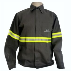 Camisa Eletricista NR10 risco 2 cinza com faixa refletiva Elotec EPI
